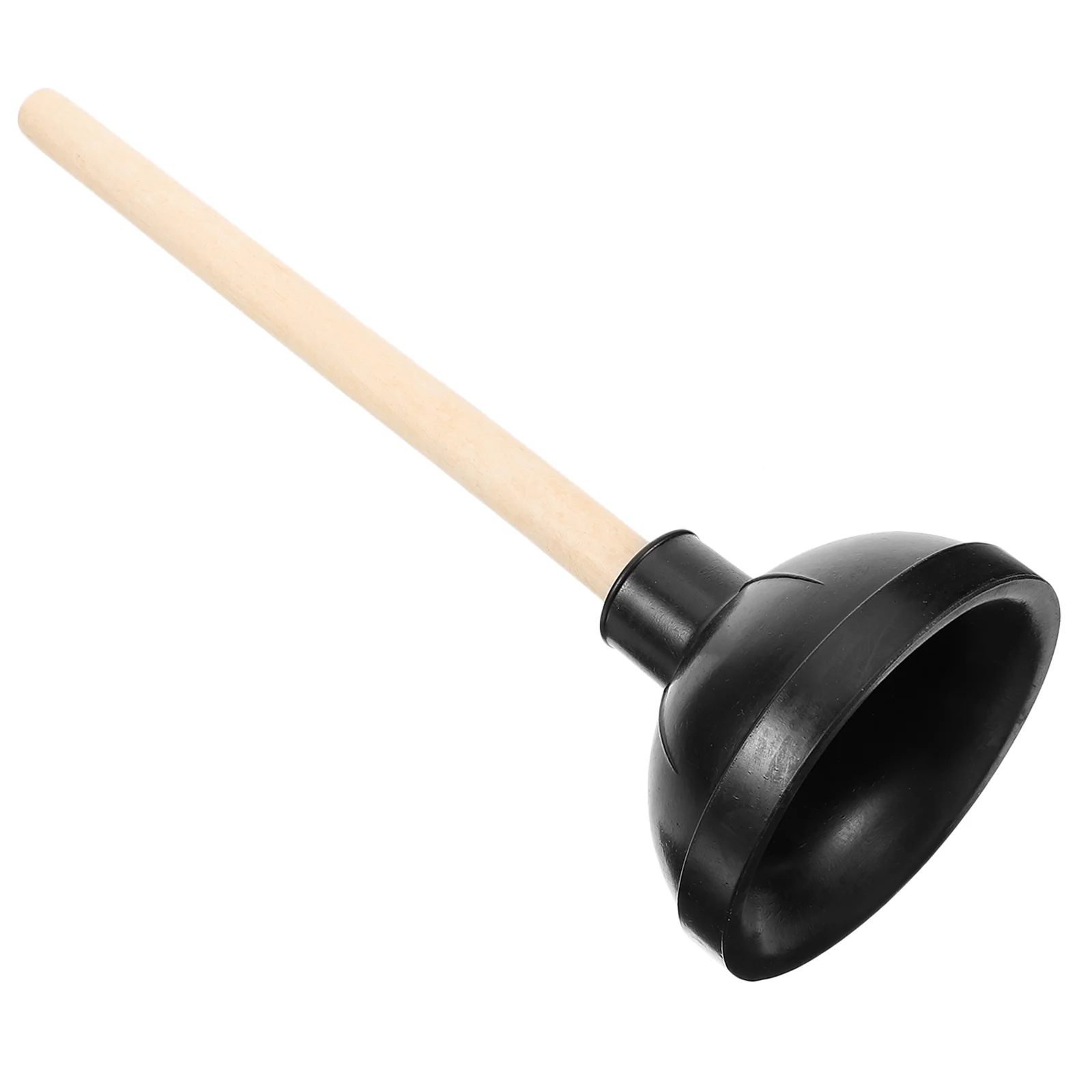 Toilet Unclog Plunger Unlocker Bathroom Drain Shower Wooden Rubber Long Accessory