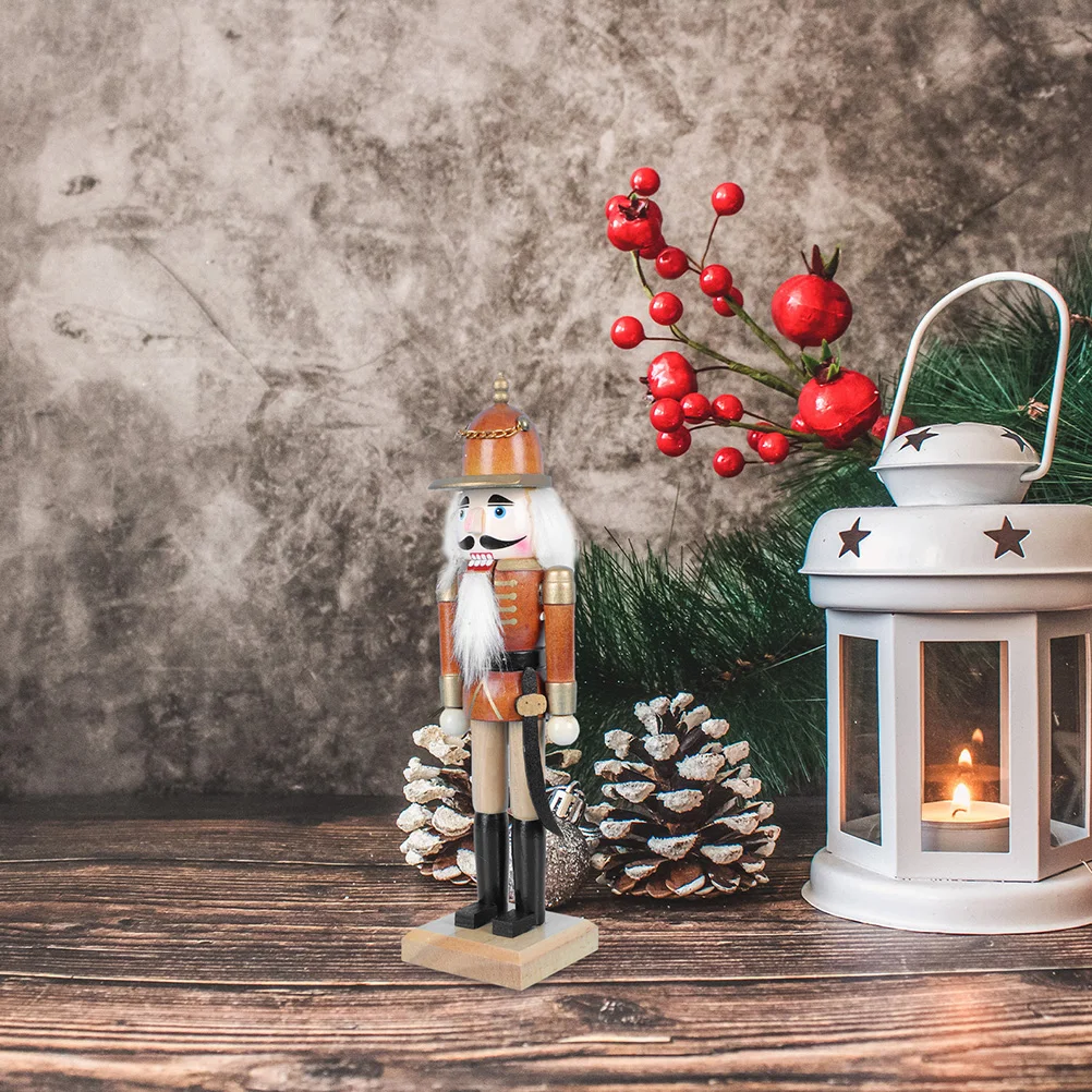 

Wooden Soldier Decor Christmas Nutcracker Figure Sturdy Xmas Table Ornament Desktop Home Garden Decoration Gift Wood
