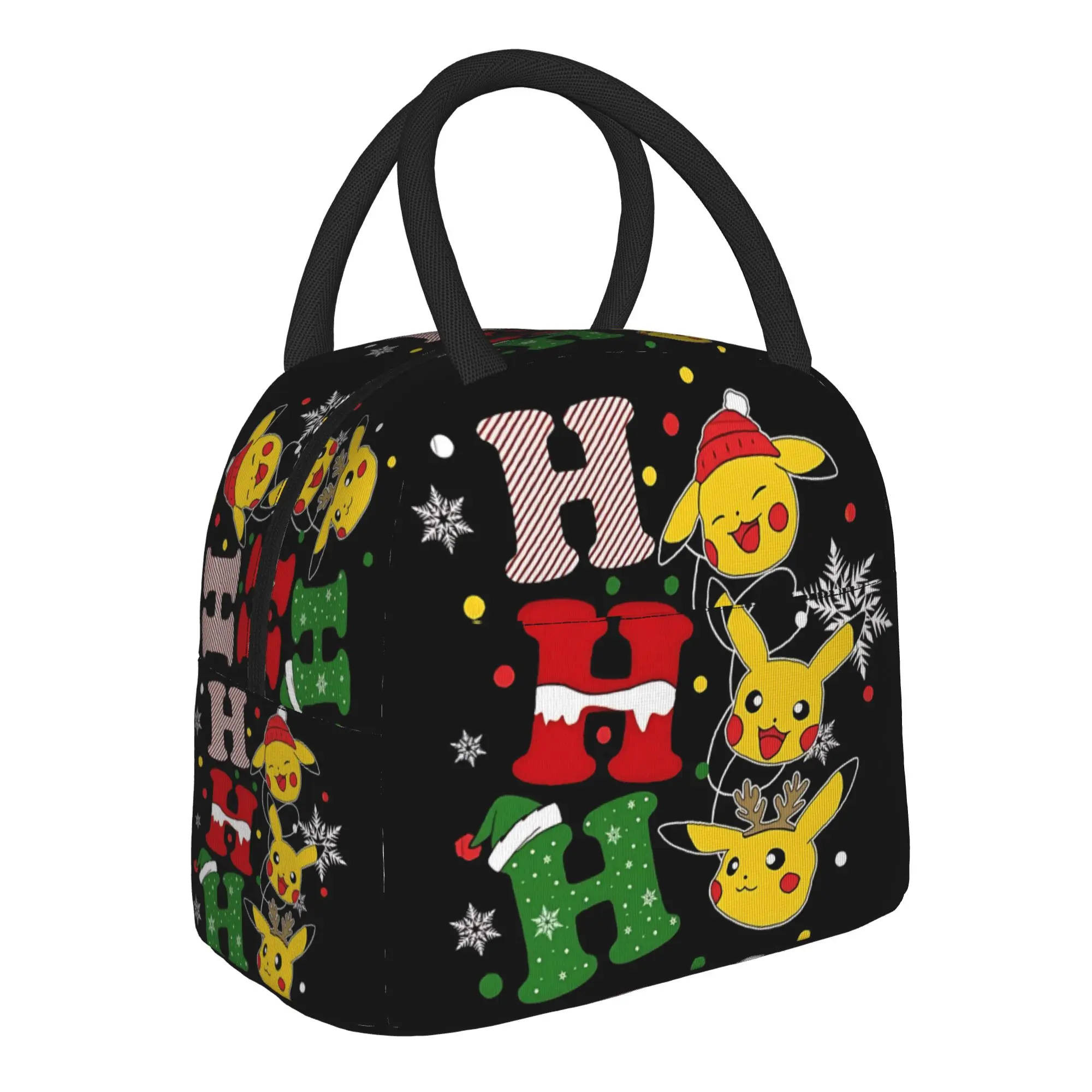 Pokemon Pikachu Christmas Handbag Insulated Lunch Bag Ice Pack Rice Bag  bolsa Student Bento Lunch Handbag Insulation