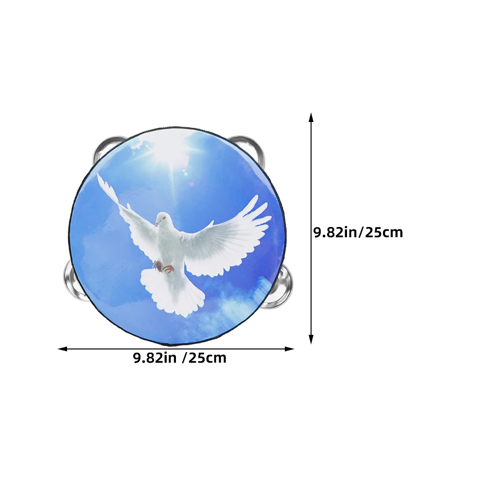 3 Pcs Peace Dove Tambourine Child Tap-along Toy Solid Wood Musical Instrument Hand Drum