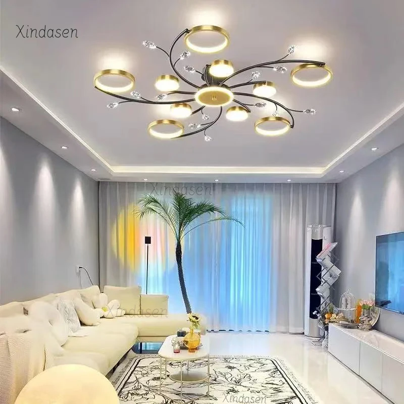 

Modern LED Ceiling Chandelier Lighting For Home Living Study Room Bedroom Ceiling light Gold Luxury Crystal Lamps Kitchen люстра