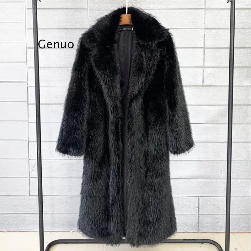 Mulheres Elegante Inverno Plush Faux Fur Sobretudo Feminino Casual Solto Casaco Jaquetas 2023 New Full Sleeve Moda Casaco