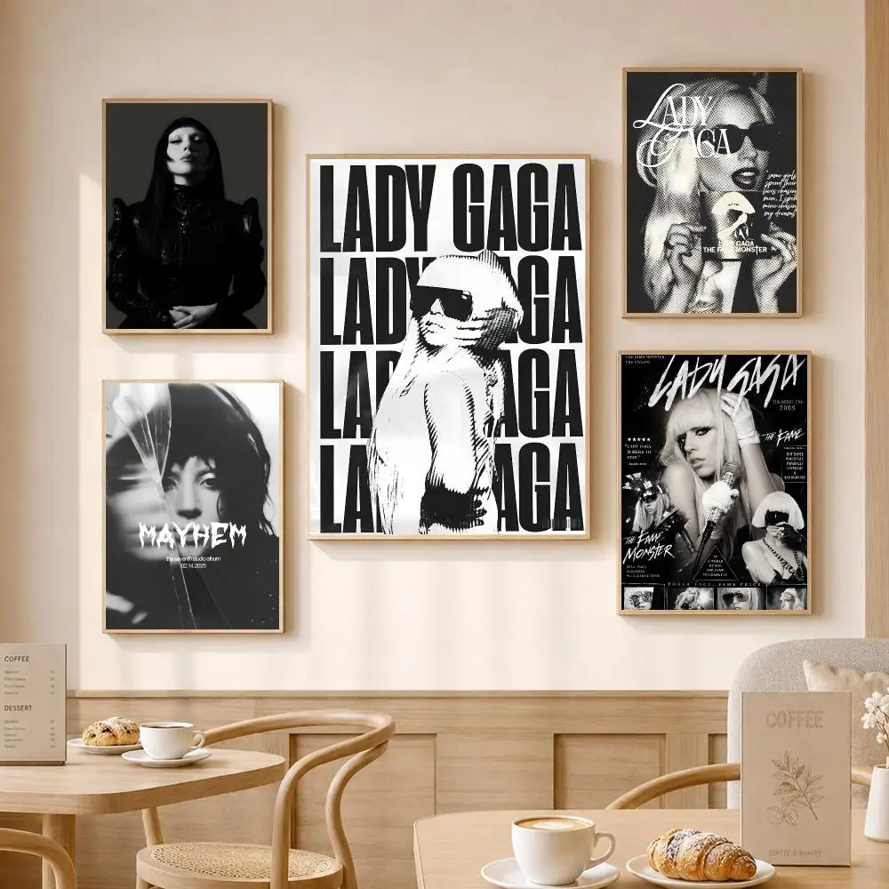 Singer L-Lady G-Gaga Poster  Poster Art With Prints Home Bedroom Living Room Decoration Gift