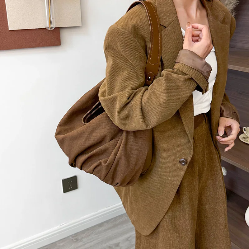 

Spacious Solid Color Shoulder Bag, Women's Minimalist Top Handle Crossbody, Casual Day to Night Tote, Versatile Sling Bag