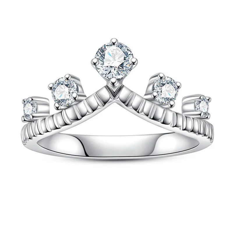 

ZFSILVER Серебро s925, модный модный классический дизайн, роскошное кольцо с короной из муассанита для очаровательных женщин, свадебные украшения, подарок AM-RMO-0017