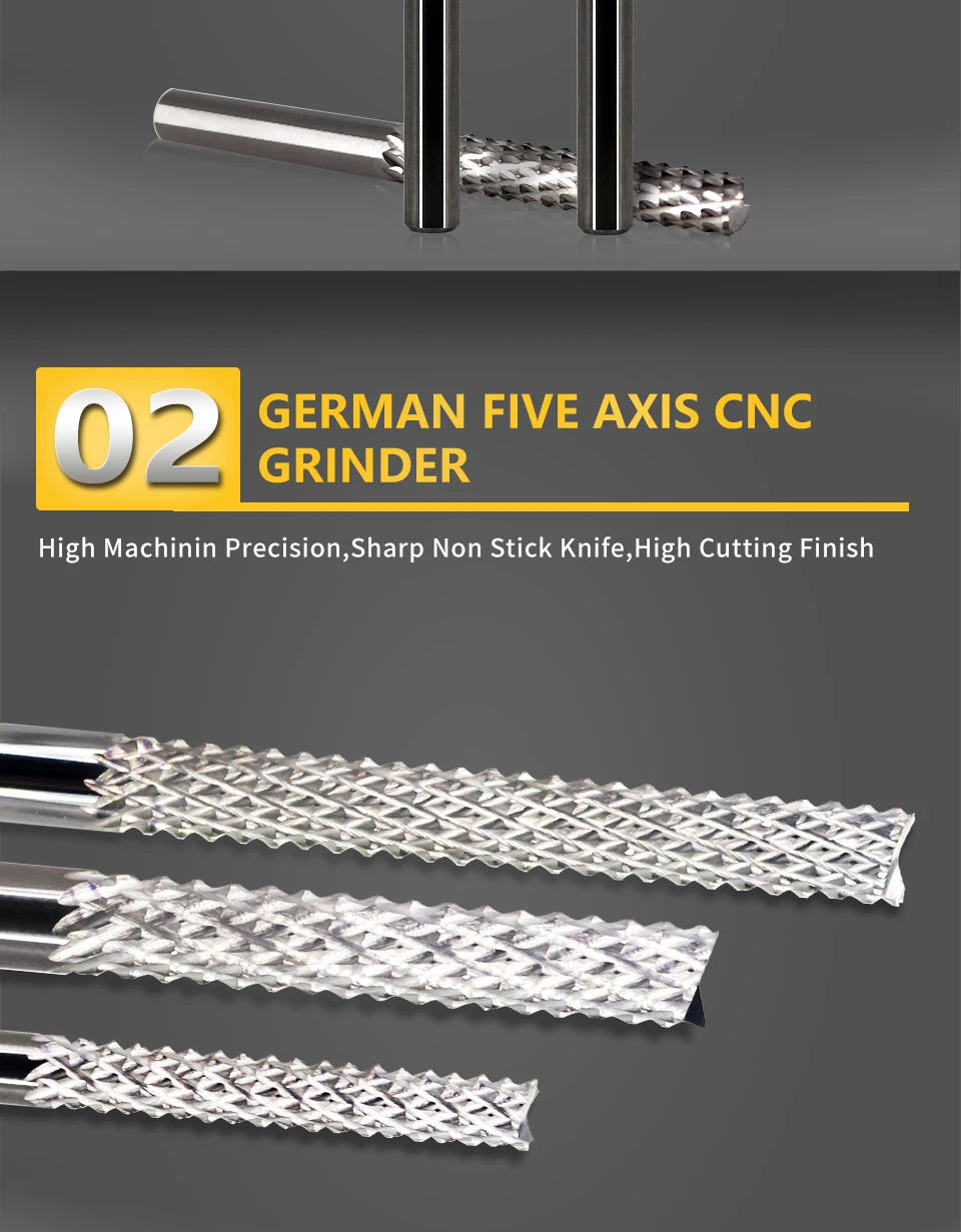 3,175/4/6mm Schaft PCB Mais Zähne Fräser Hartmetall Wolfram Schaftfräser 2 Flöten Holz Router Bits CNC Schneiden Werkzeuge Für ABS MD – Detail 8