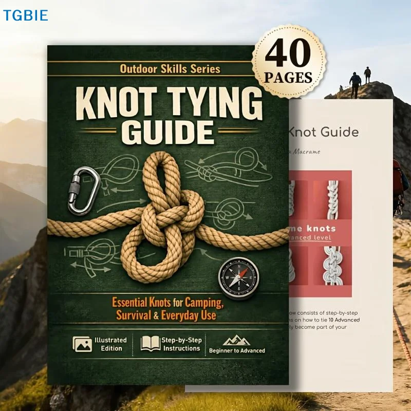 [TL]Outdoor Knot Tying Guide Book Essential Survival Knots Step by Step Illustrated Instructions for Camping EDC