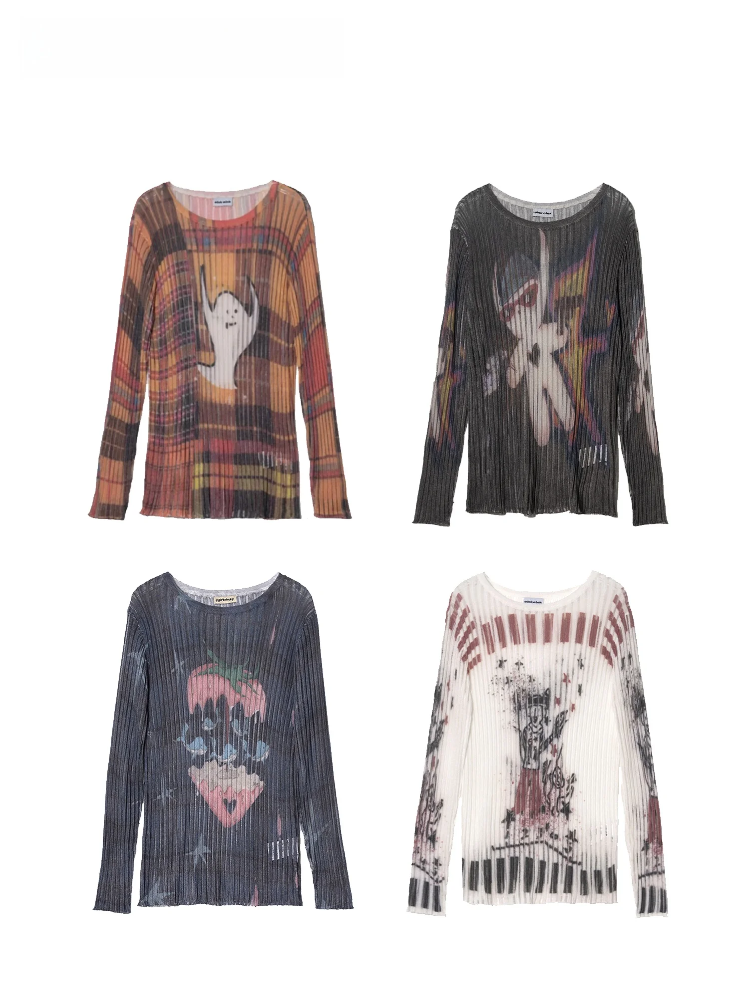 

MOF Girl Knitted Print Pattern Overhead Sweater Casual Loose Sle Long Sve round Ne Pullover for Teenage Girls