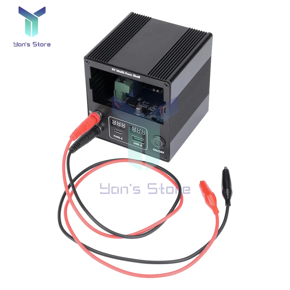 Alu-Gehäuse-Kit Für XYH3606 CNC Buck-Boost-Konverter – Mit Lüfter Und 360° Drehbarem Display