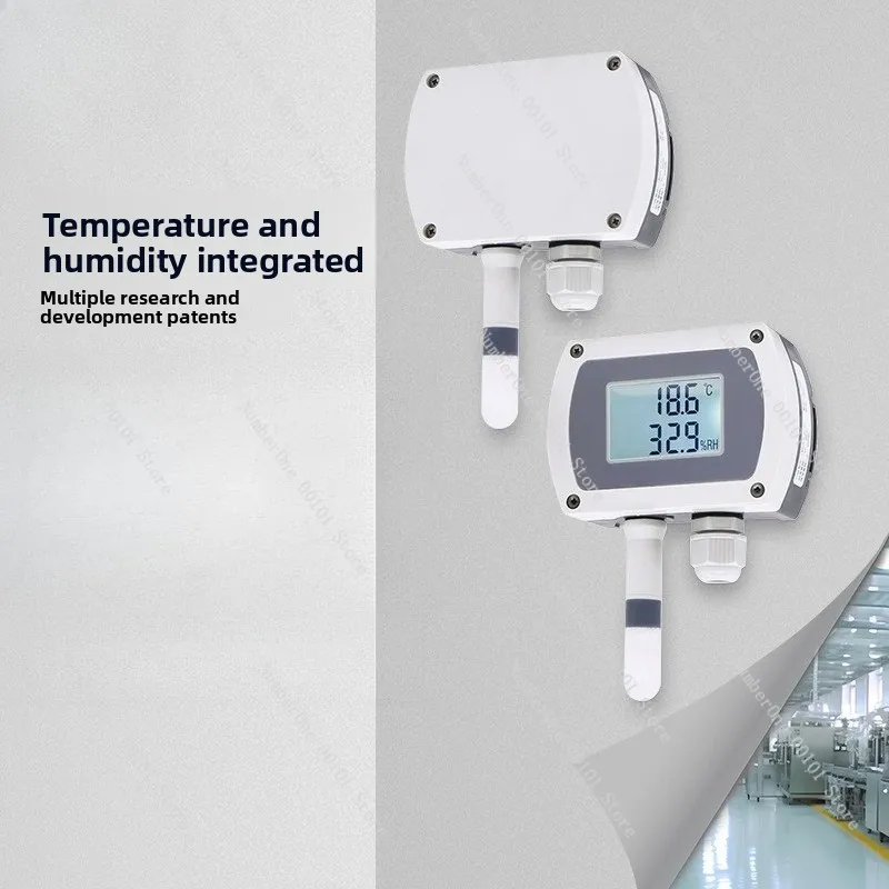 

CWS19 wall-mounted temperature and humidity transmitter 485 LCD display 4-20 temperature and humidity sensor rail installation