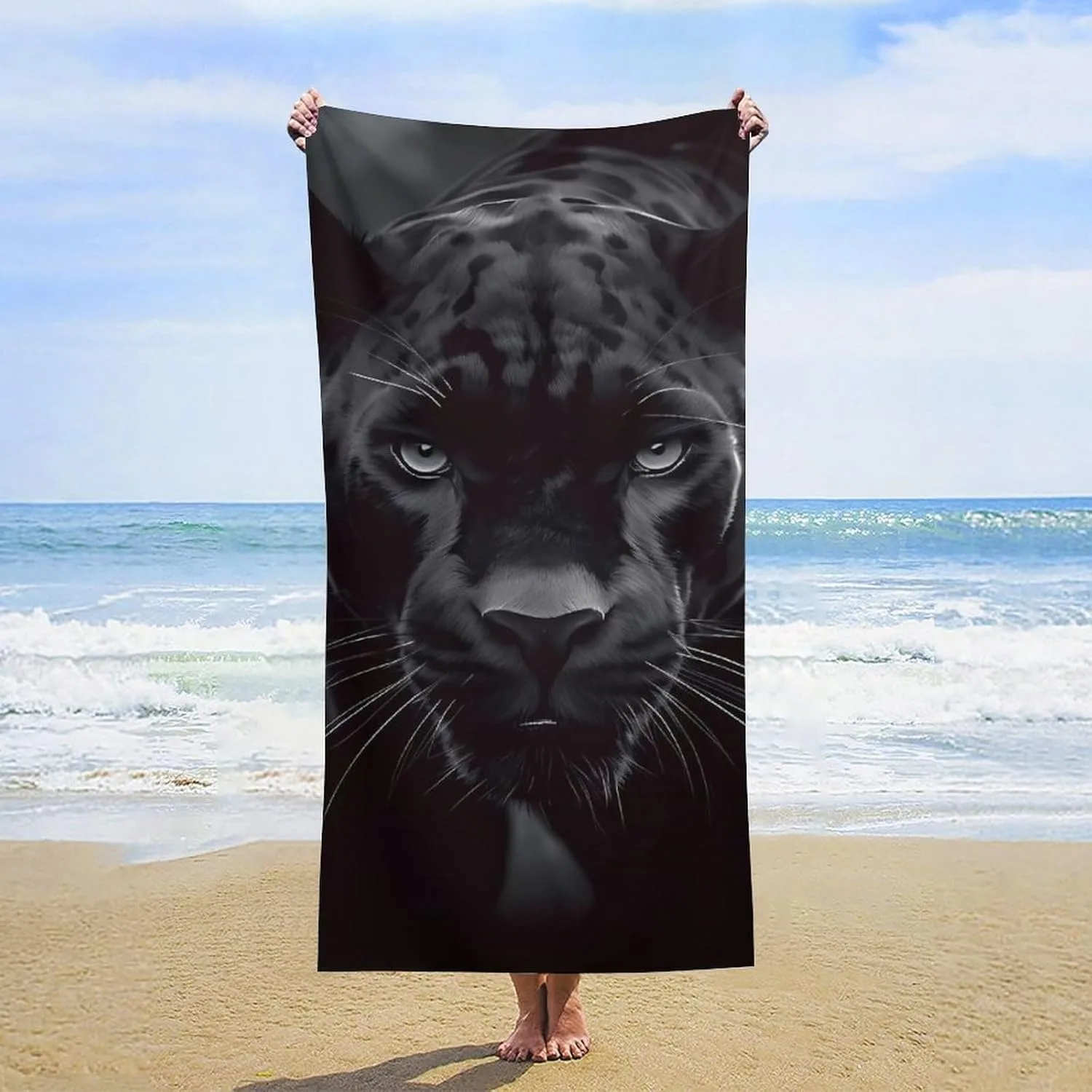 Toalla de playa Black Panther: tu mejor compañero de playa para estilo y comodidad Adecuado para toallas, toallas de baño, toallas de playa