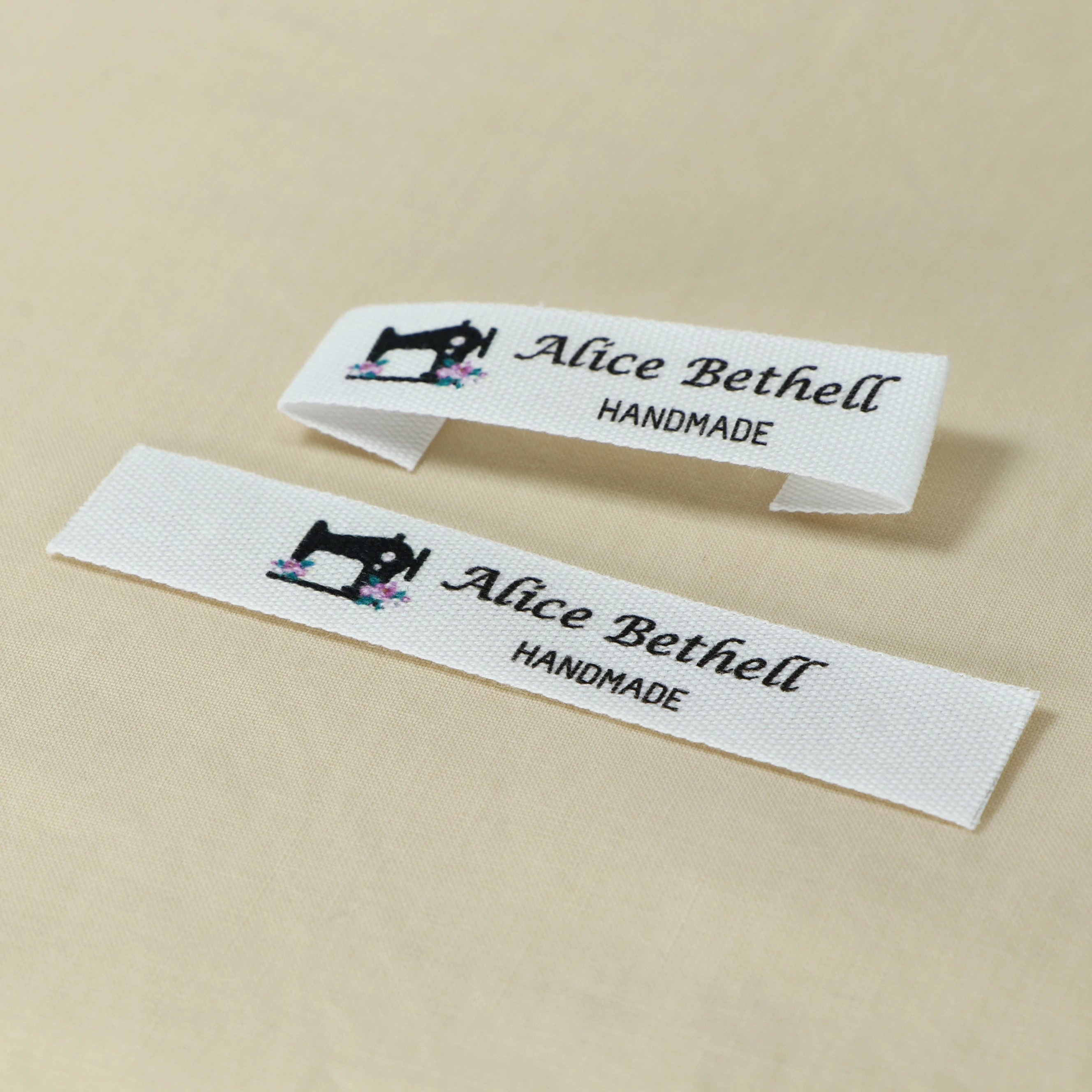 Sewing labels / Custom brand labels, Clothing labels, Sewing, Fabric 100% cotton, custom text (FR286)