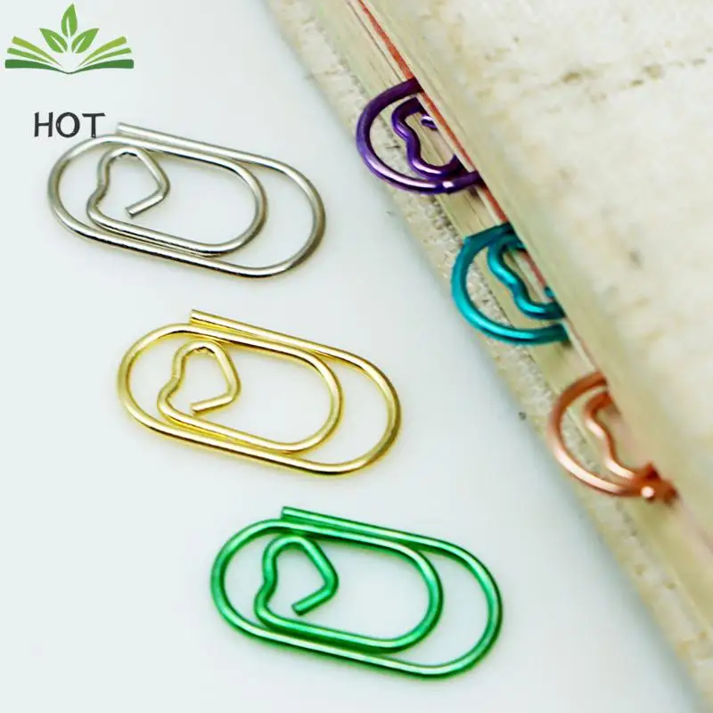 50 PCS Mini love Notebook Bookmark binder Paperclips Accessories Paper Clips