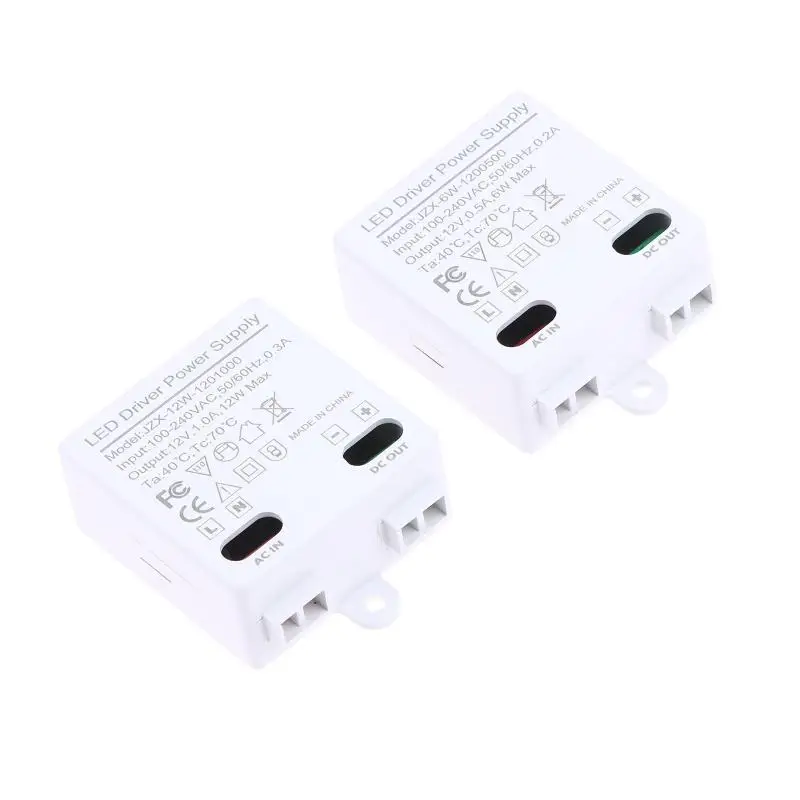 LED Power Supply Transformer 12V 24V Constant Voltage 6W 12W 15W Compact Lightweight for Cabinet Lights
