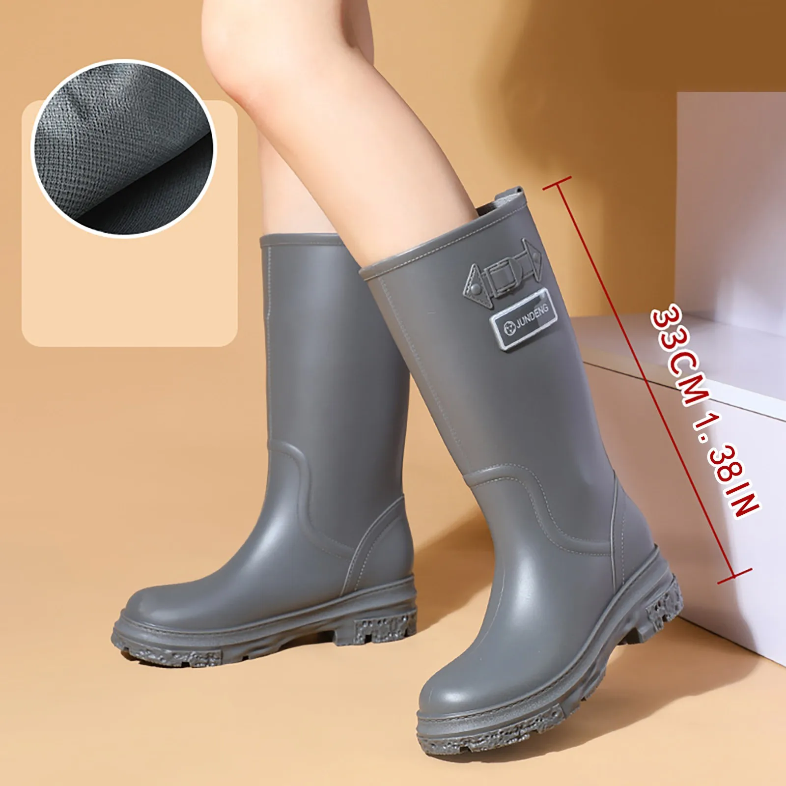 Women Rain Shoes Shoes Comfortable Light Ankle Rain Boots Frosted Outdoor Rain Boots Quad Comfort Work Boots
