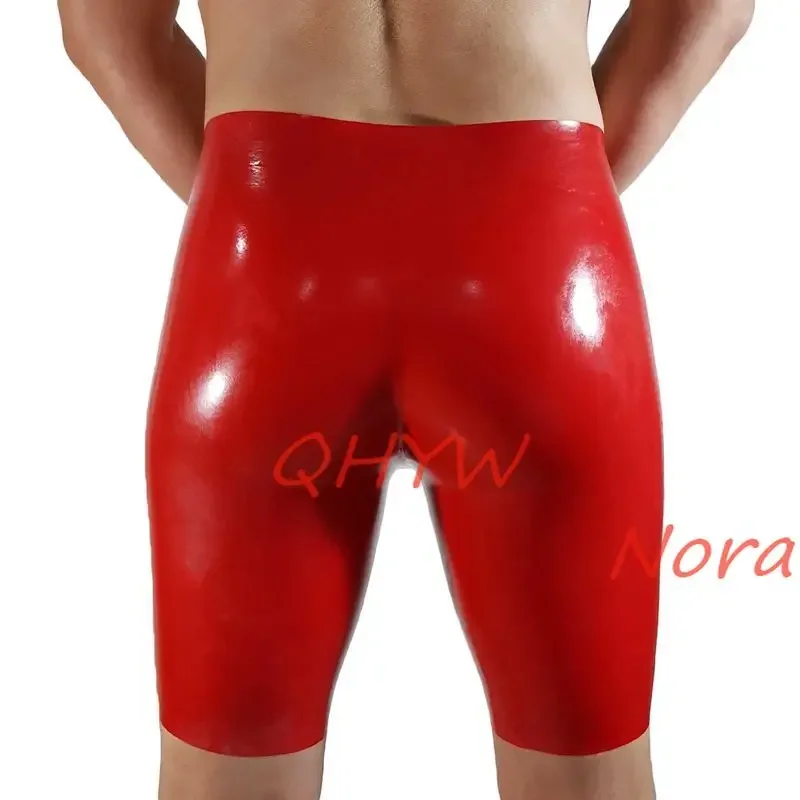 New Style Fetish Latex Men Tight Short Pants Sexy Mals Rubber Latex Brief Shorts for Men S/M/L/XL