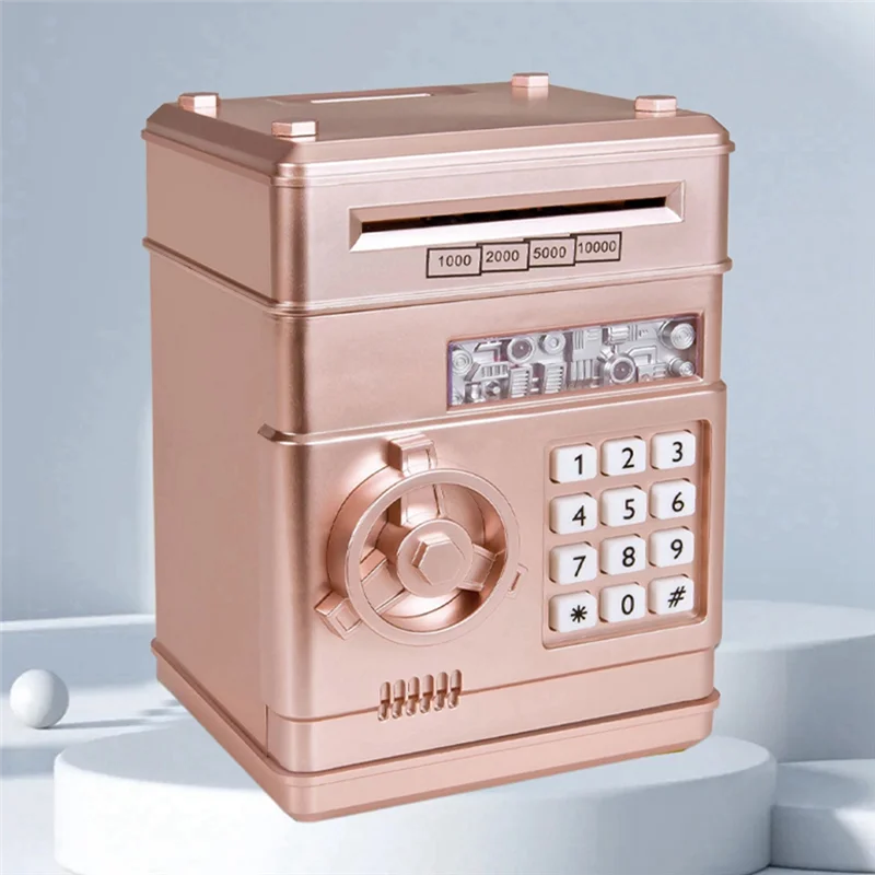 AS95-Automatisches Mini-Safe-Sparschwein – Münzbank mit Passwortsperre und Bargeldspartheke, ideales Geschenk für Kinder