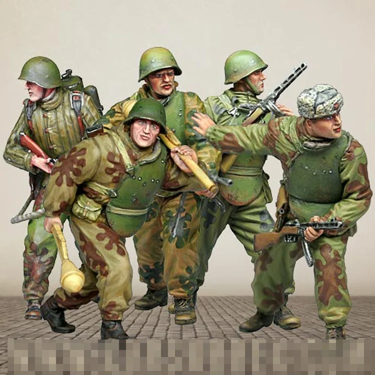 

1/35 Scale Die-cast Resin Figure Model Soviet Elite Commando 5-person Group Unpainted Free Shipping