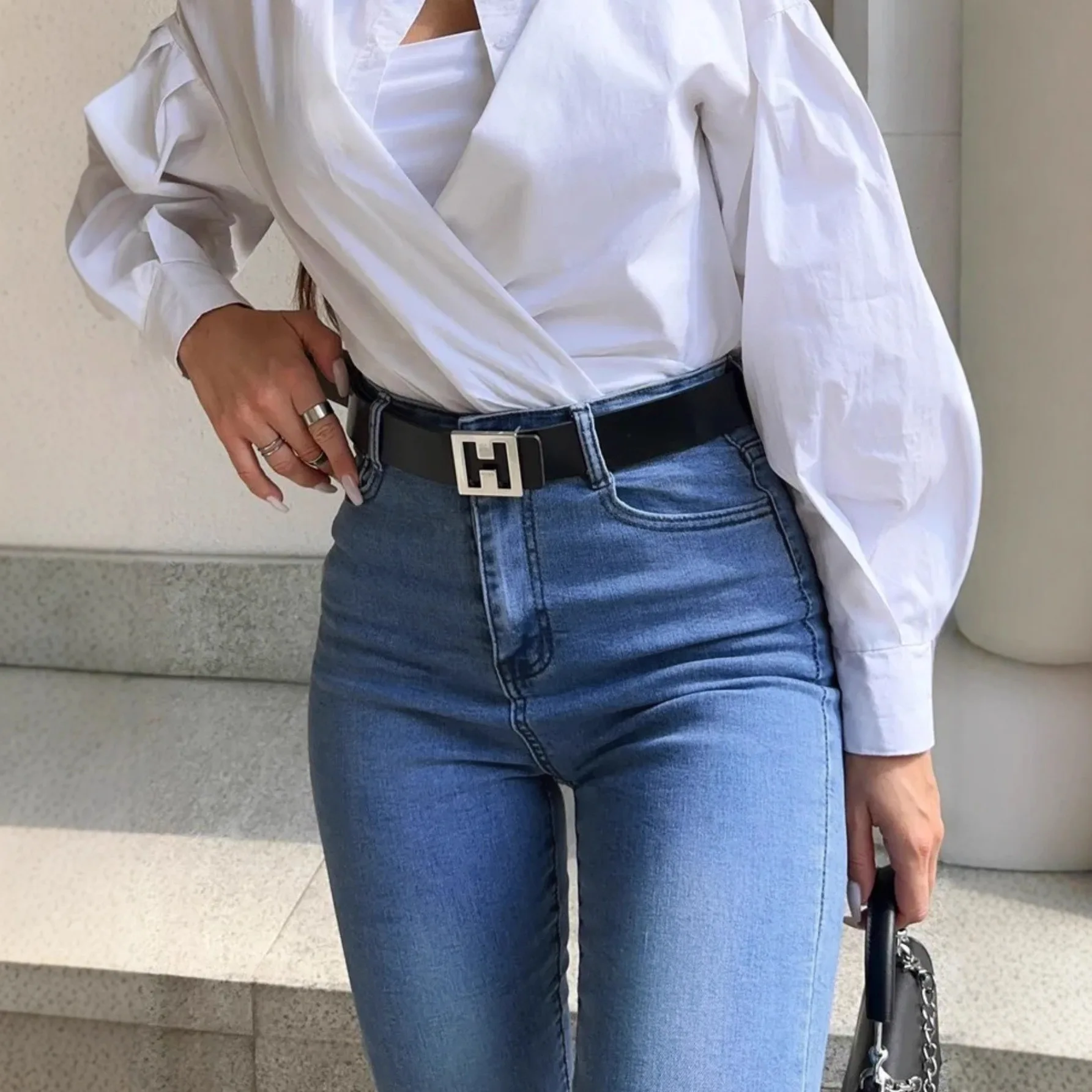 European and American Tight-fitting Hip-wrapped Thin High-waisted and Thin Jeans for Women