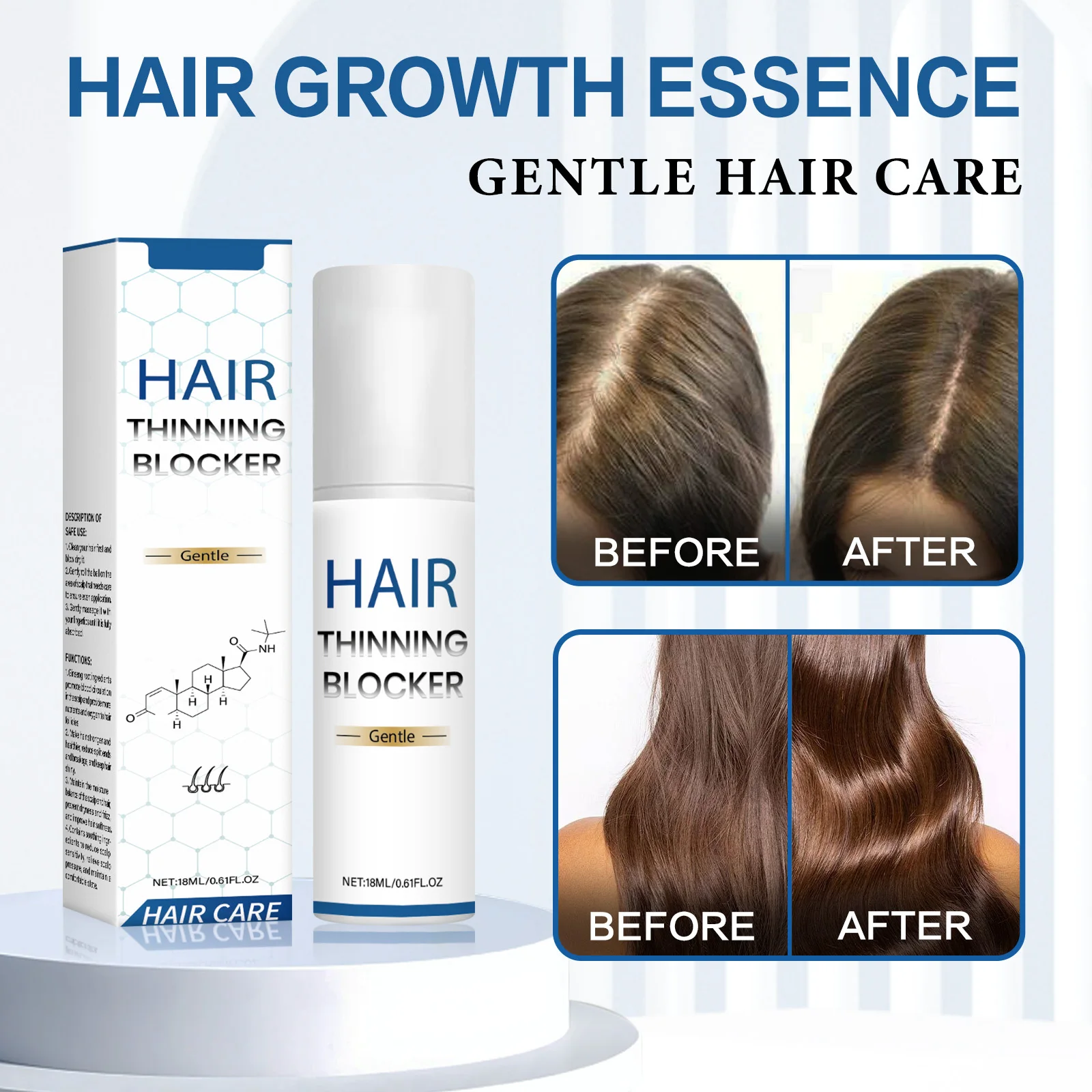 Hair Thinning Blocker Roller Serum,Fast Hair Growth Products,Anti Hair Loss Serum Spray  Scalp Beauty Hair Scalp Care Product