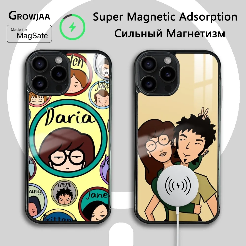 TV Animation D-Daria Phone Case For iPhone 16 15 14 13 12 11 Pro Max Plus Mini Magsafe Mirror Wireless Magnetic Cover