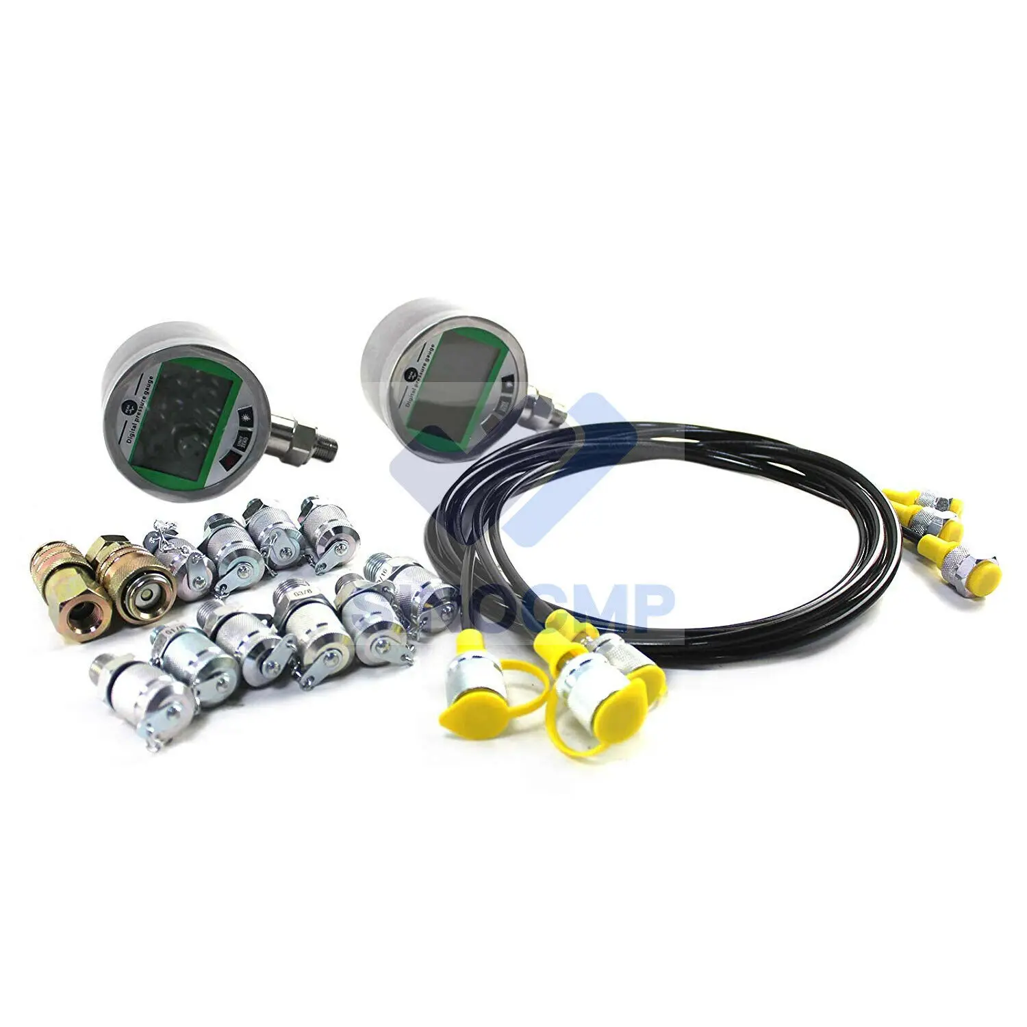 Digital Hydraulic Pressure Gauge Kit 2 Gauges 80MPA /12000PSI w/ Quick Connector for CAT Komatsu CASE John Deere 1 year warranty