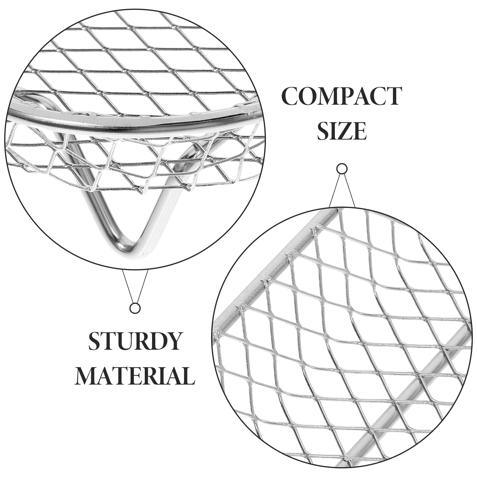 

3Pcs Square Stainless Steel Air Fryer Rack Heavy-Duty Grill Basket for Grilling Roasting Dehydrating Meat Drying Sturdy