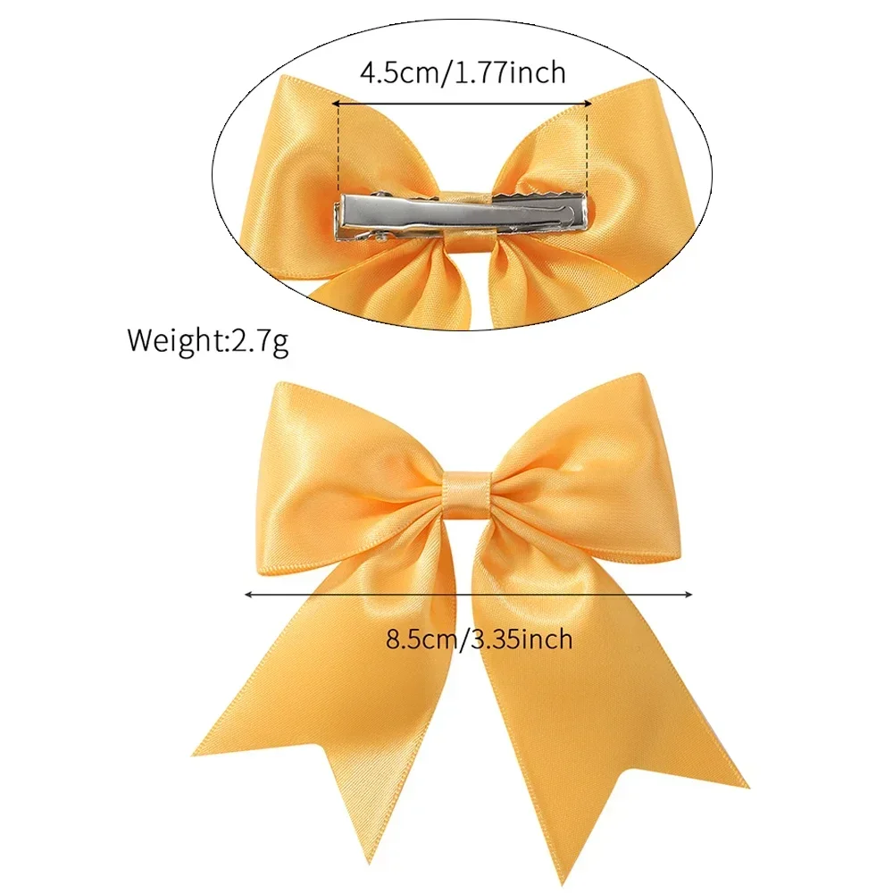 아기 활 머리 클립 도매 2개 아이 소녀 단색 머리핀 바렛츠 수제 모자 헤어 액세서리 4.52 인치