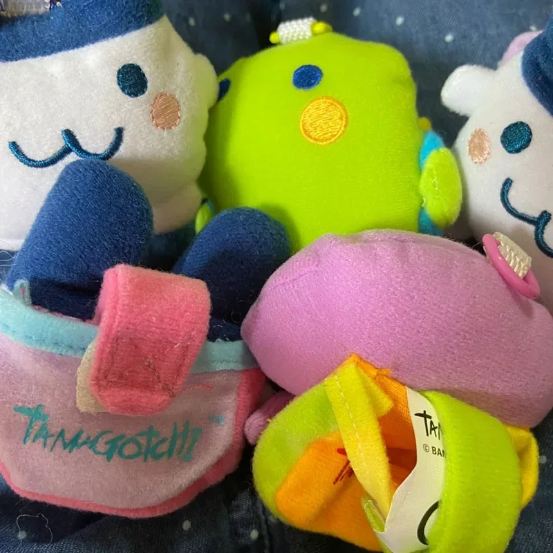 BANDAI Tamagotchi Keychain Cute Tamagotchi Pets Gotchi Gear Plush Dolls Cartoon Pendant Keyring Mini Pet Pouch Toys Kids Gifts