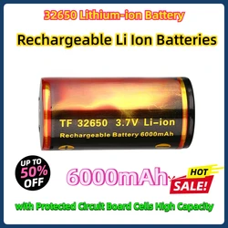 32650 Lithium-ion Battery 3.7V Rechargeable Li Ion Batteries with Protected Circuit Board Cells High Capacity 6000mAh