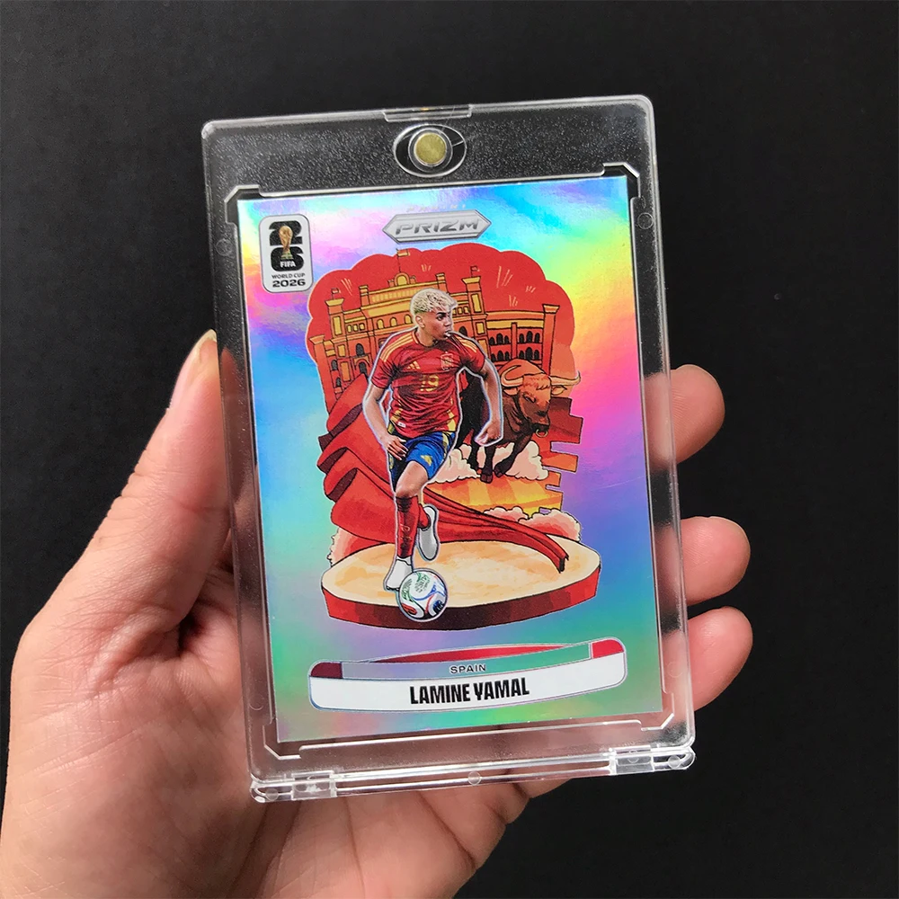 2026 DIY homemade world cup downtown Messi Ronaldo Mbappe Haaland Jamal Rainbow Laser Texture Collectible cards Birthday gift view 6