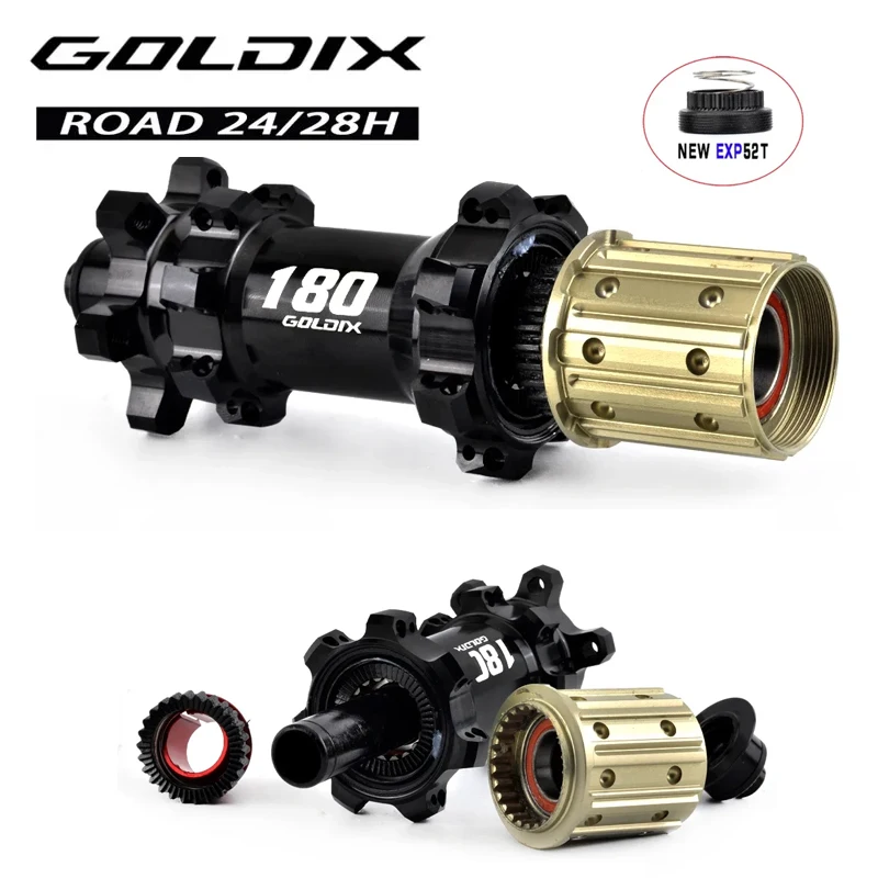 

GOLDIX R180 6-болтовая дорожная гравийная велосипедная втулка — 24/28 отверстий, трещотка EXP52T, подходит для аксессуаров SHIMANO 11/12 Speed