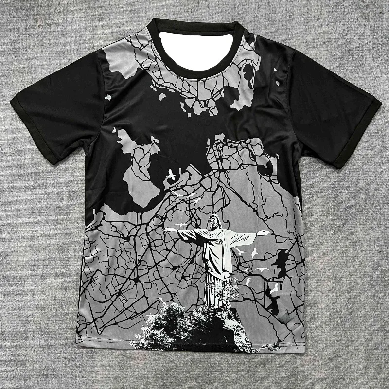

3D Printed Quick Drying T-shirt, Special Edition Football Pattern Short Sleeved Shirt, Breathable Adult and Children's Jersey