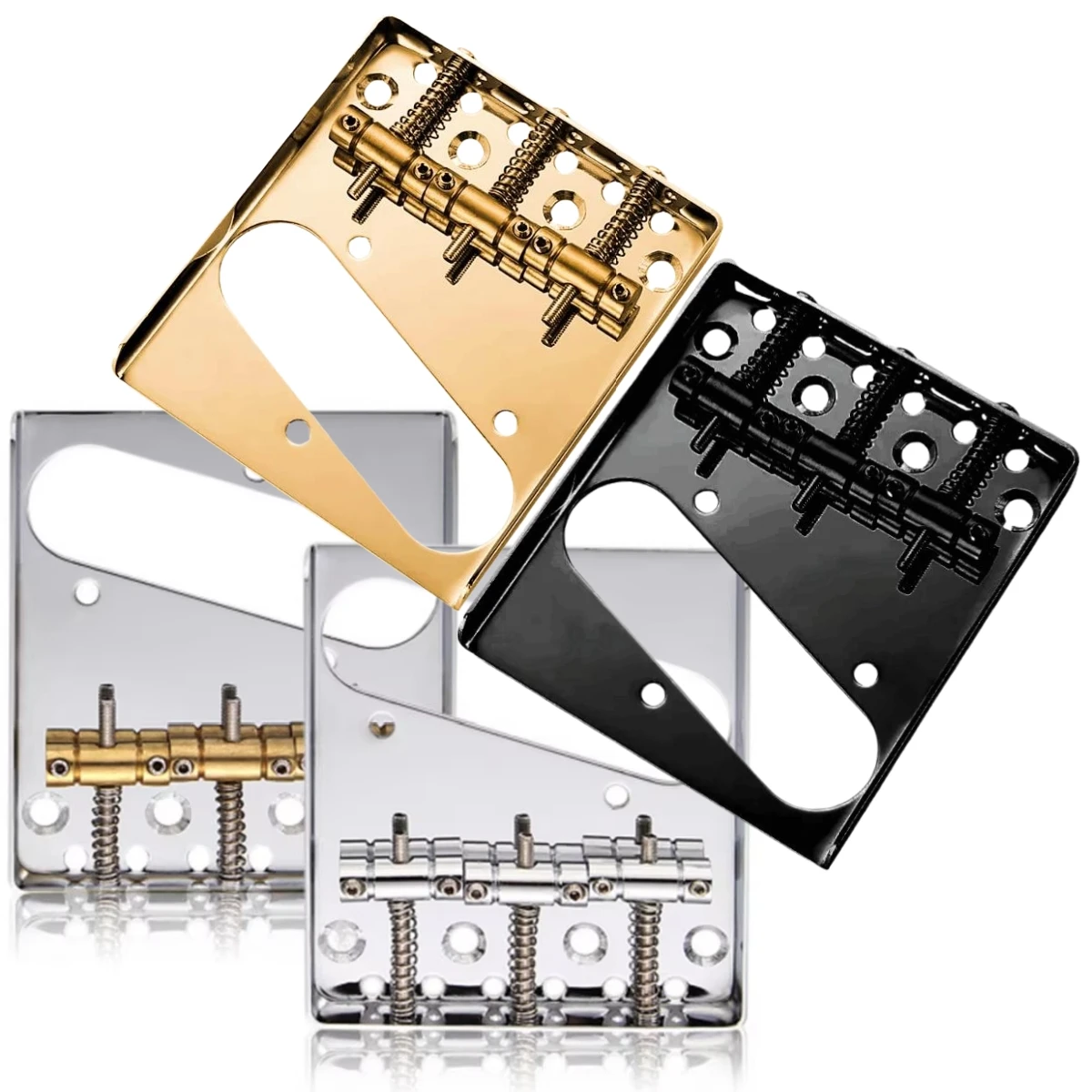 Pro Telecaster TL Bridge Upgrade | 6-Point Brass Saddles + Ashtray Design | CNC Aluminum Base for Vintage Tone Enhancement