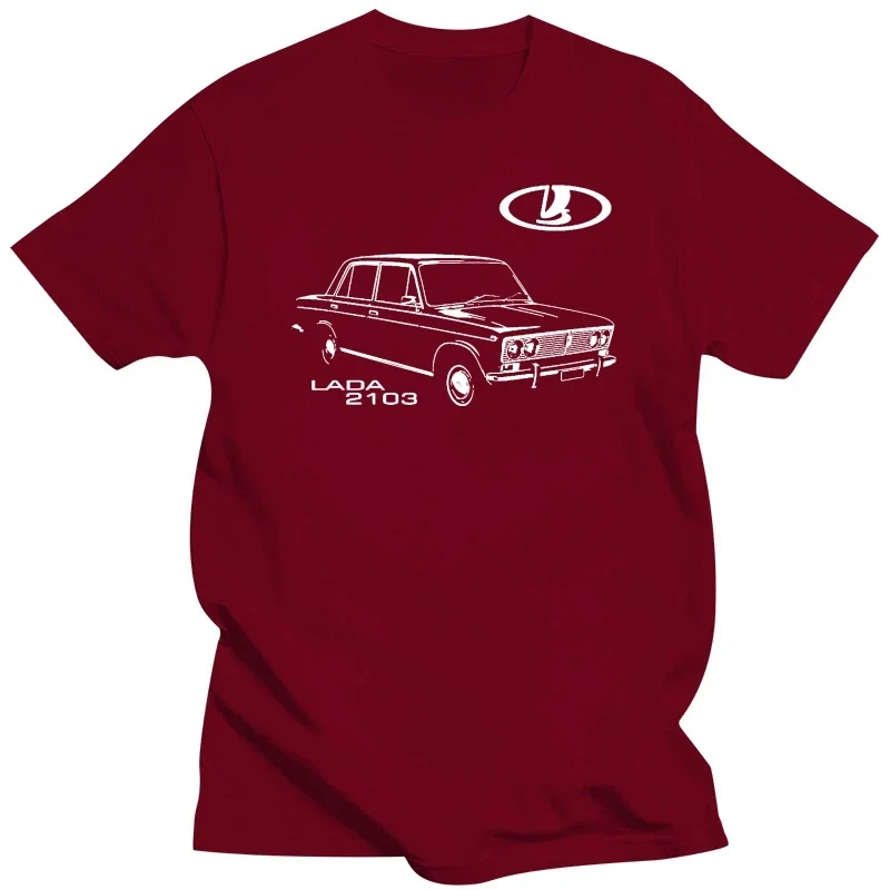 2024 NEW T-Shirt Lada 2103 Vaz Russian Car Auto Car Vintage T Shirts Fashion O-Neck Casual High Quality Casual Tee Shirts