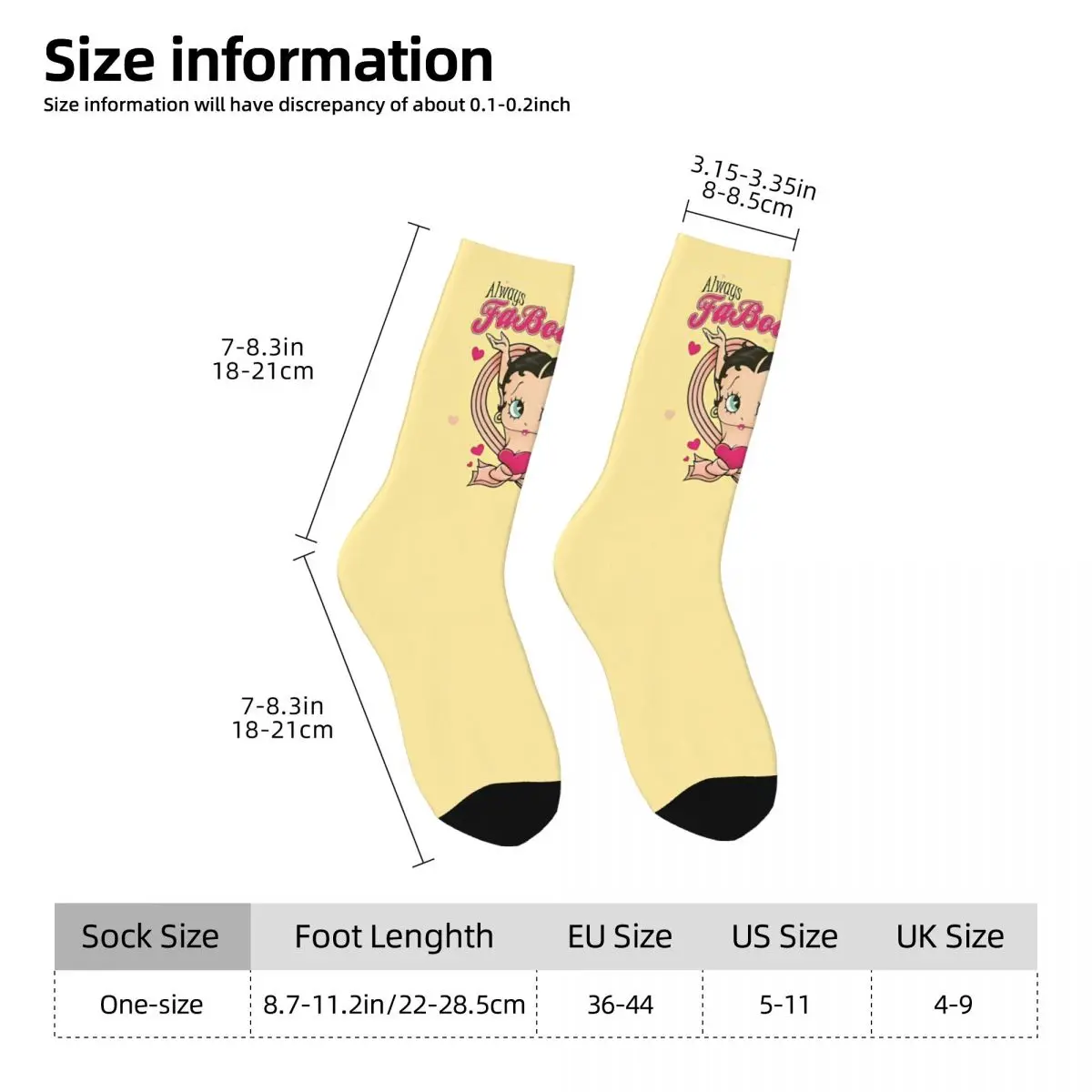 Mrs Boop Socks cartoon Gothic Stockings Adults Men Medium Soft Skateboard Socks Winter Pattern Non Slip Socks