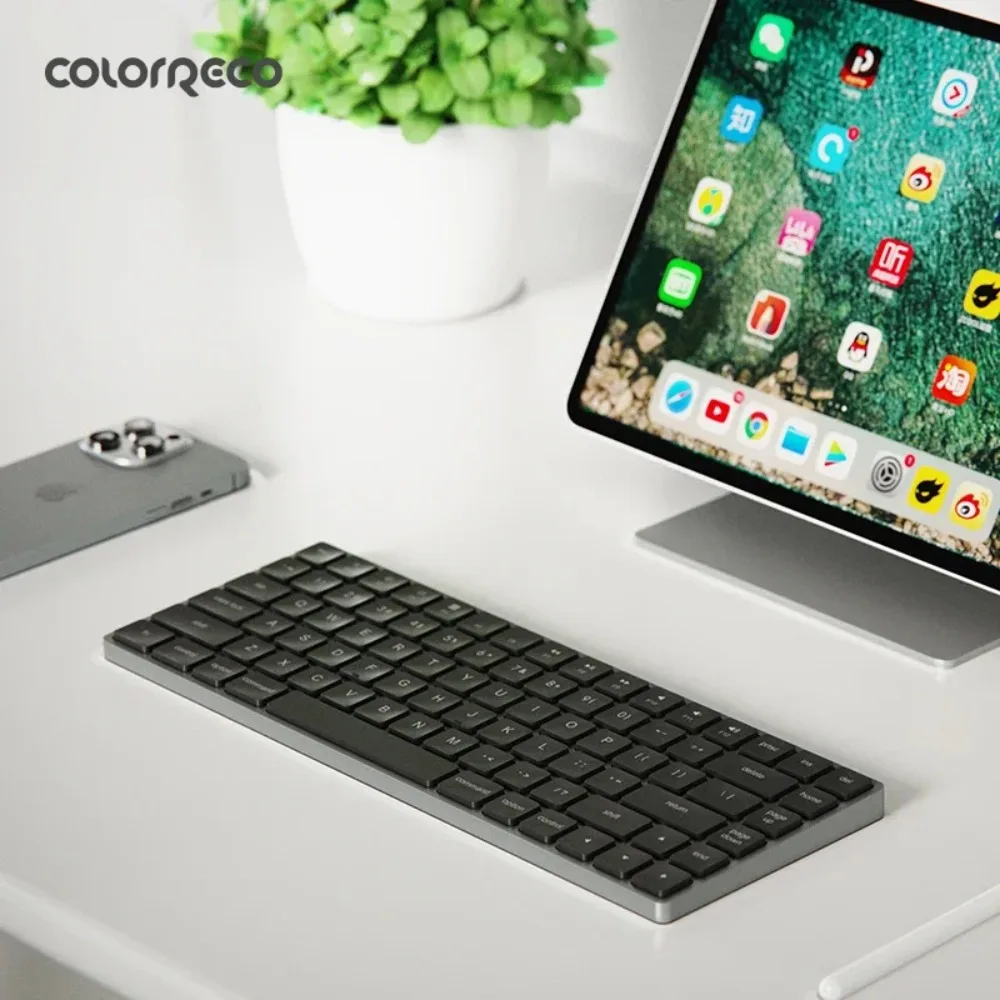 ColorReco Thin84 คีย์บอร์ดแบบกลไก Low Profile Dual Mode Custom Ultrathin Bluetooth คีย์บอร์ดไร้สาย Office Mac อุปกรณ์เสริม