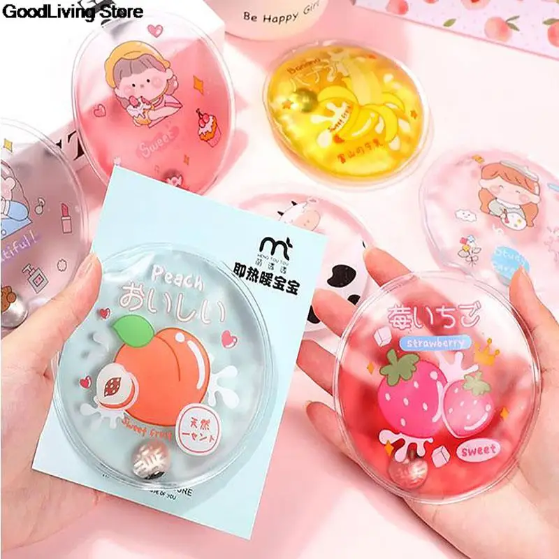 1Pcs Winter Cartoon Warm-fitting and Fast Self-Heating Handbag Reusable Gel Hand Warmer Cute Word Print Instant Heating Pack