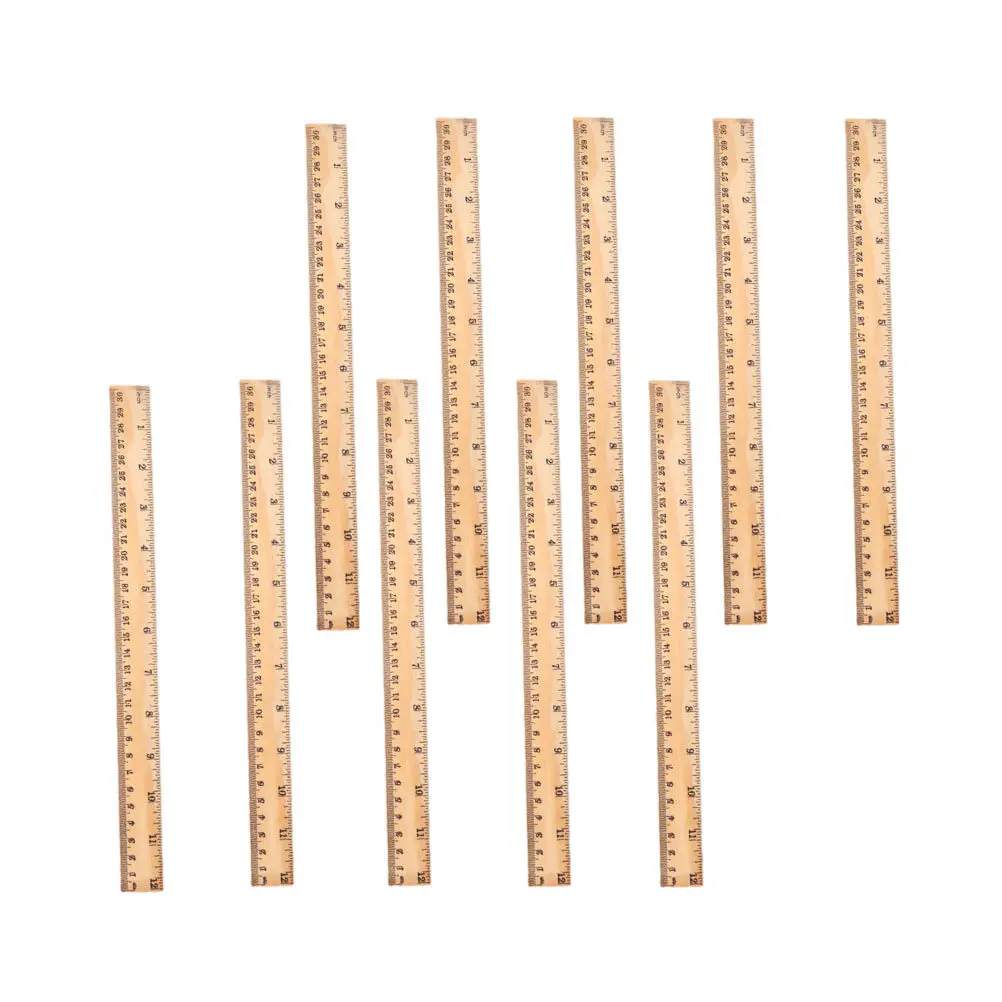 

10Pcs Wooden Rulers Double Scale Wood Straight Measuring Rulers for Classroom Office Home Study Drawing Tools Wooden Ruler