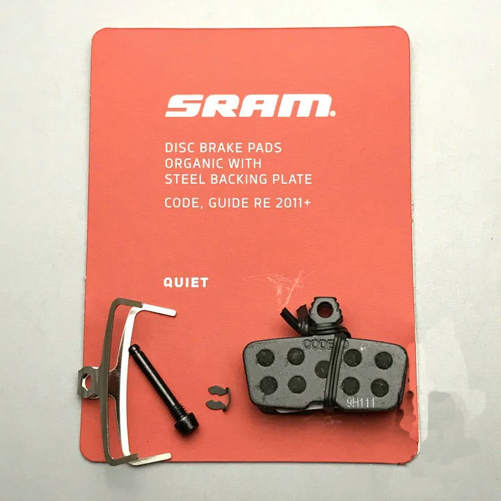 SRAM disc brake pads organic with steel backing plate  CODE, GUIDE RE 2011+ QUIET LIGHTWEIGHT