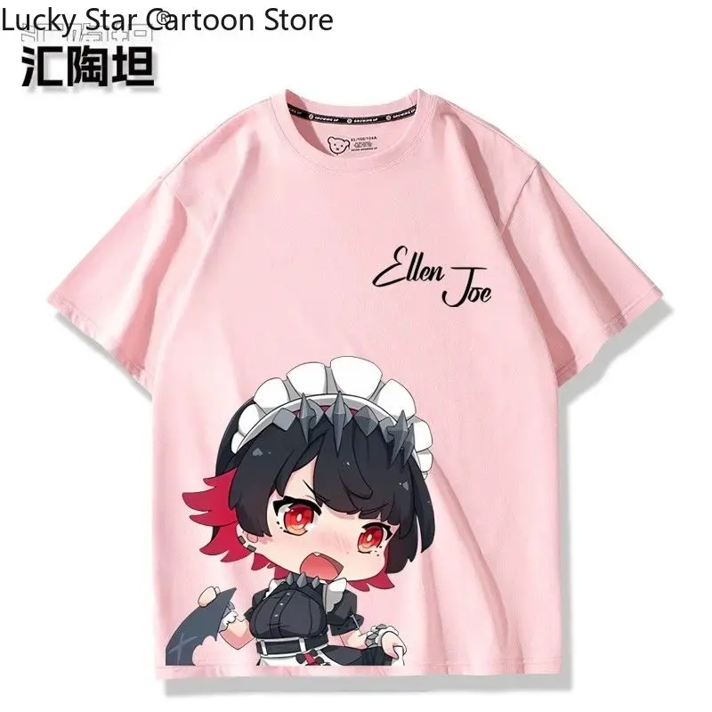 إلين جو أنيمي Zenless منطقة صفر طالب تي شيرت الصيف قميص مروحة قصيرة الأكمام رجل فتاة الملابس تيز القطن الخالص تي شيرت هدية