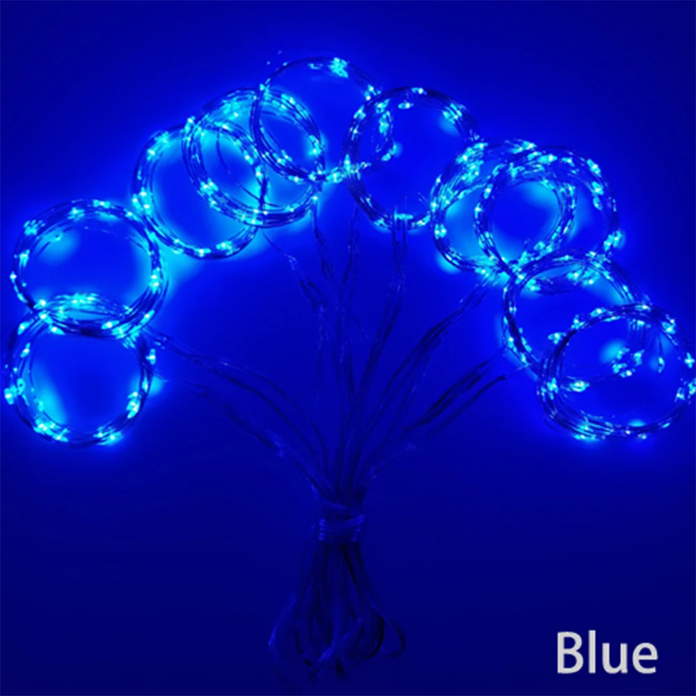 

BLUE Smart USB Remote Control 3*3M 8 Mode Copper Wire Curtain Light 5V Decorative Christmas Celebration Festive Atmosphere Light