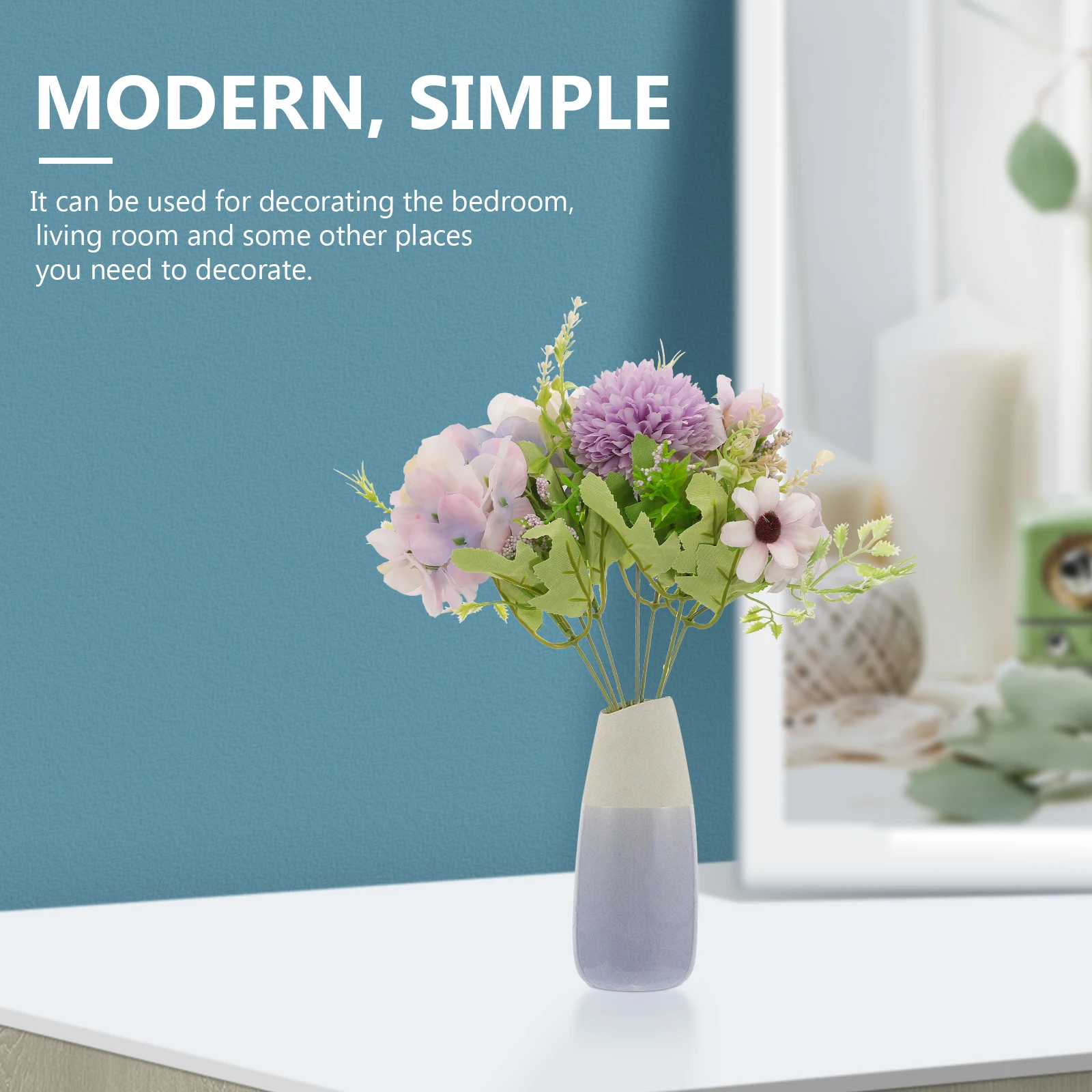 باقة عباد الشمس الاصطناعية محاكاة الزهور لديكور الزفاف المركزية الجدول المنزل لتقوم بها بنفسك تشكيلة زهور البلاستيك