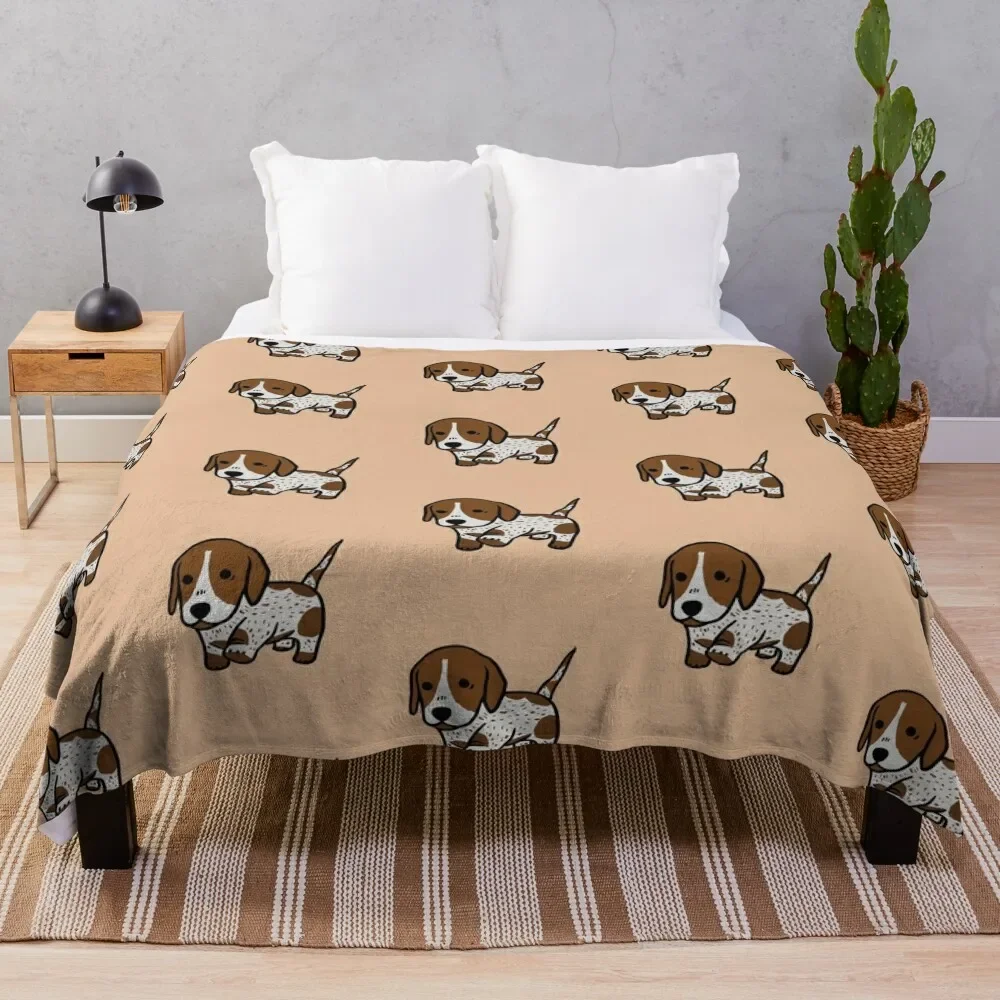 

Tippy Tappy Cute Dachshund Puppy Light Brown Piebald Brindle Throw Blanket Giant Sofa Multi-Purpose wednesday Blankets