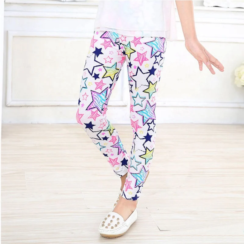 Children Girls\' leggings Spring Autumn Thin Kids Stretch Printed Milk Silk Pants Korean Children\'s Pants Summer Clothes