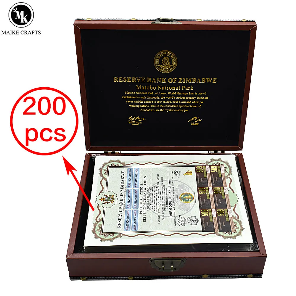 

Zimbabwe One Googol Containers Certificate Stamps with UV Security and Serial Number Banknotes Collection Gifts