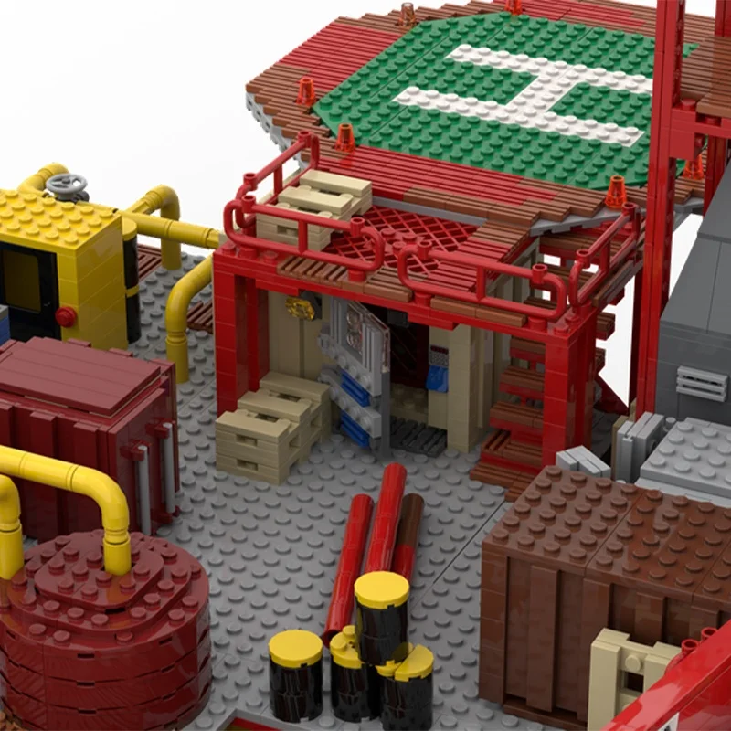 6388 Uds. MOC óxido pequeño Oilrig modelo de bloques de construcción juguete arquitectura montar DIY ladrillo creativo regalos de navidad niños