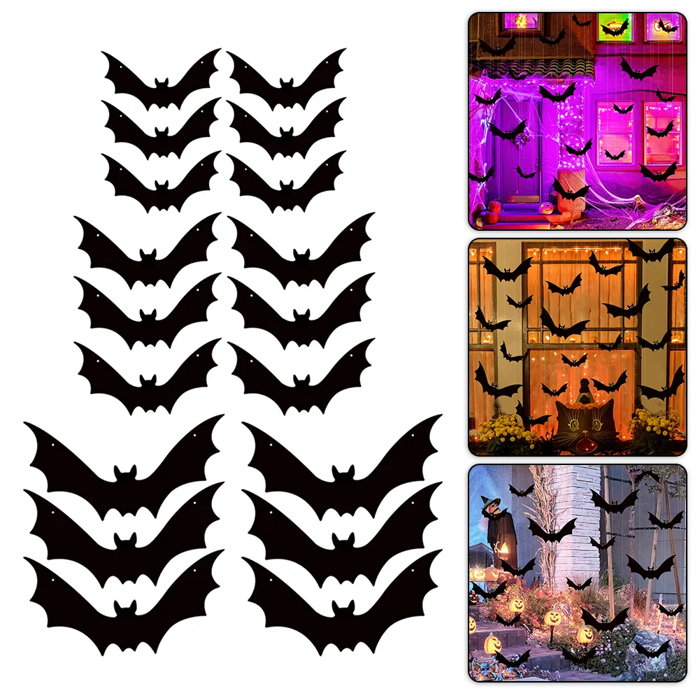 

Подвесные летучие мыши со светящимися глазами для украшения Хэллоуина, реалистичные подвесные жутки, реквизит для уличного двора, сада, дисплея