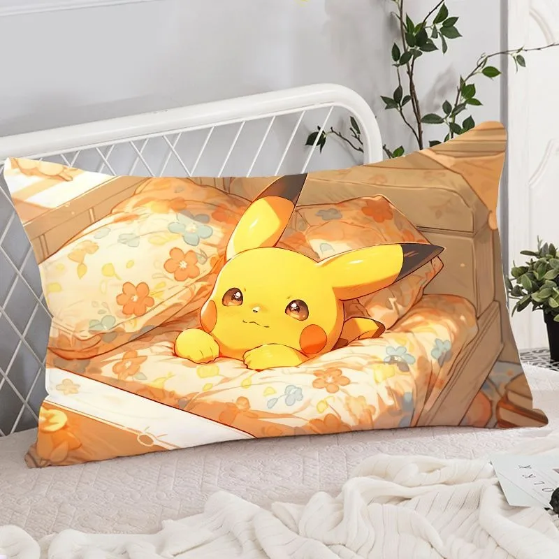 Kawaii Pikachu printed pillowcase children's room decoration bed sleeping pillowcase home living room sofa cushion cover