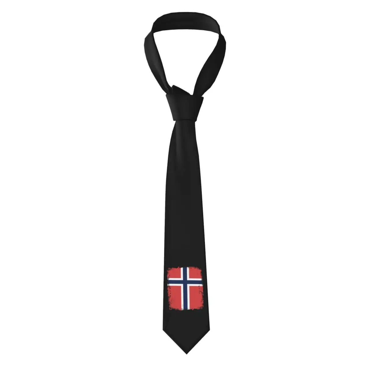 Norway Flag Distressed Necktie for Men Silk Polyester 8 cm Neck Ties Party Accessories Tie Casual Gravatas